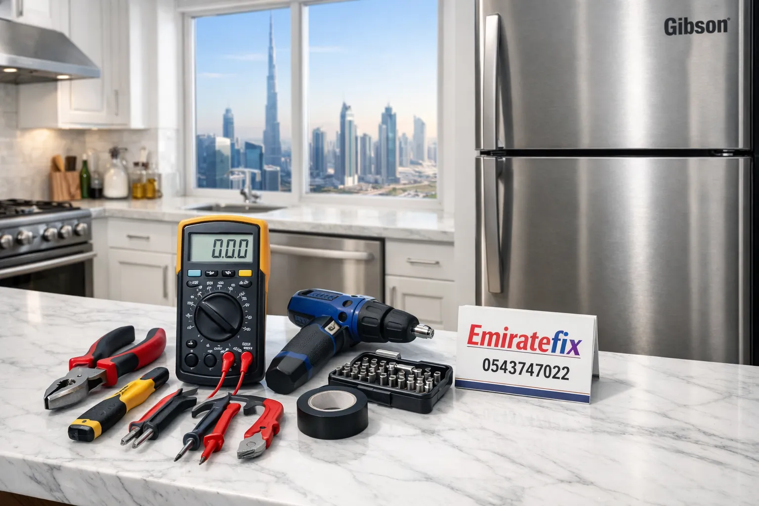 Certified Gibson fridge repair in Dubai with fast service, original parts, and warranty. Trusted technicians ready to fix your fridge today.